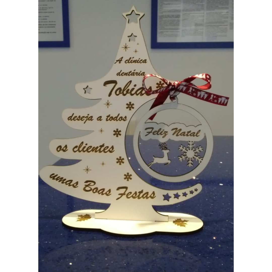 Árvore de natal Mensagem Personalizada 16cm | Loja Criarte