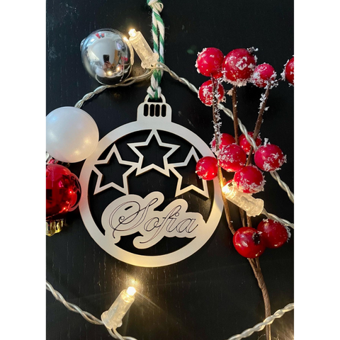 Bola 'estrelas' Nome Personalizado  8cm | Loja Criarte