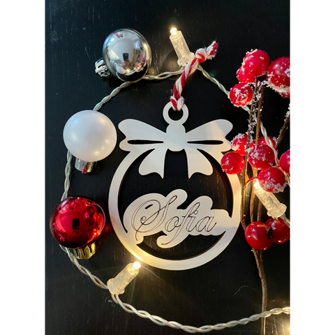 Bola 'Laço' Nome Personalizado 8cm | Loja Criarte