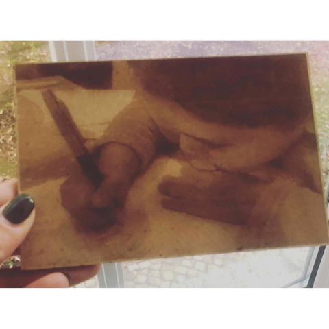 Postal de madeira impressão frente e verso Mensagem Personalizada  16cm | Loja Criarte